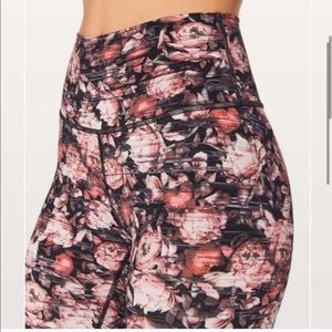 lululemon athletica High-Rise Floral Leggings in Black & Pink